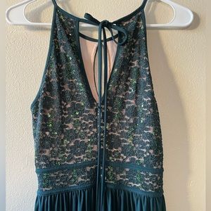 Emerald Floor Length Dress